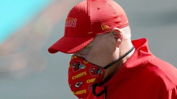 NFL Fans Mock Chiefs HC Andy Reid Over His New Face Mask That Looks Like A Feedbag