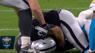 Raiders’ Hunter Renfrow Appears To Get Knocked Out Cold After Taking Vicious Helmet-To-Helmet Hit Vs Chargers