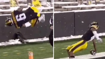 Iowa WR Ihmir Smith-Marsette Injured Himself After Celebrating By Flipping Into End Zone During TD