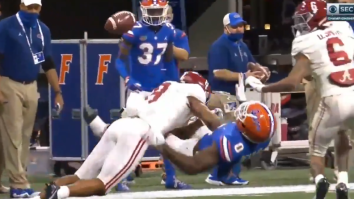Alabama’s John Metchie Comes Out Of Nowhere And Absolutely Destroys UF’s Trey Dean III With Big Hit During SEC Title Game
