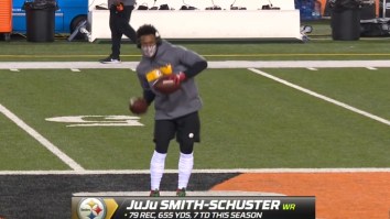Fans Blasts Steelers’ JuJu Smith-Schuster After He Kept His Promise And Danced On The Bengals’ Logo For TikTok Video Before ‘MNF’ Game