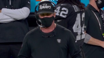 NFL Fans Mock Jon Gruden For Mistakenly Wearing An Oakland Raiders Hat During Team’s Home Game In Las Vegas On ‘TNF’