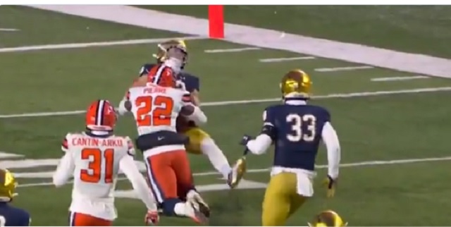 Notre Dame Player's Helmet Explodes After Violent Hit In Team's Game Vs ...