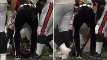 Falcons Fans Accuse Refs Of Cheating For The Bucs After Replay Shows Official Moving The Ball To Give Tampa Bay A First Down During Spot