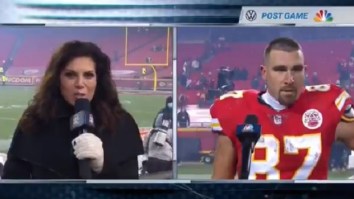 Fans React To Chiefs’ Travis Kelce Bizarrely Saying ‘Hats Off To The Raiders’ After Playing The Denver Broncos On Sunday Night Football