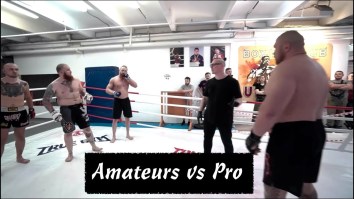 3 Amateurs Took On 1 Pro MMA Heavyweight And It Ended Very, Very Badly For Them