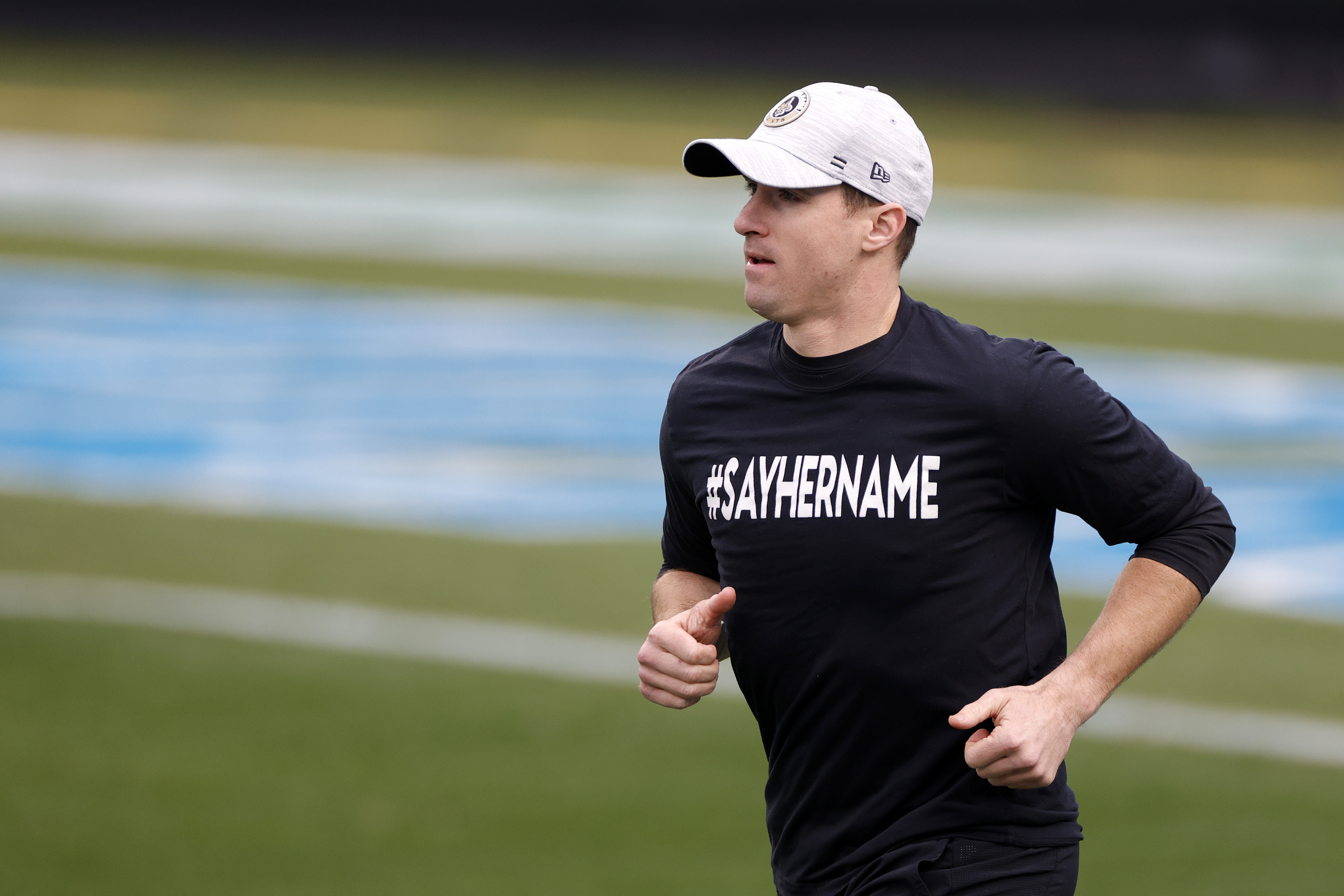 Saints delete tweet of Drew Brees wearing '#SAYHERNAME shirt amid