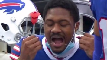 Fans Question Stefon Diggs’ Flossing Technique After He Was Seen Flossing His Teeth On The Sideline During Bills-Dolphins Game