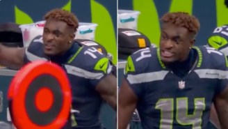 Frustrated Seahawks WR DK Metcalf Slams Helmet And Yells At Teammates On The Sideline During Playoff Game Vs Rams