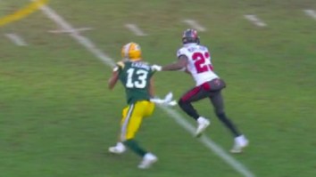 Refs Miss Obvious Holding Call On The Bucs During Aaron Rodgers Interception In NFC Championship Game