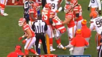 Patrick Mahomes Was Visibly Woozy And Couldn’t Stand Up Straight After Taking Scary Hit To The Head During Playoff Game Vs Browns