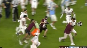 Texas A&M HC Jimbo Fisher Shows Off Speed While Running Away From Multiple Gatorade Bath Attempts After Winning Orange Bow