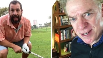 Adam Sandler Recreates ‘Happy Gilmore’ Shot On 25th Anniversary Of Movie And Shooter McGavin Fires Back