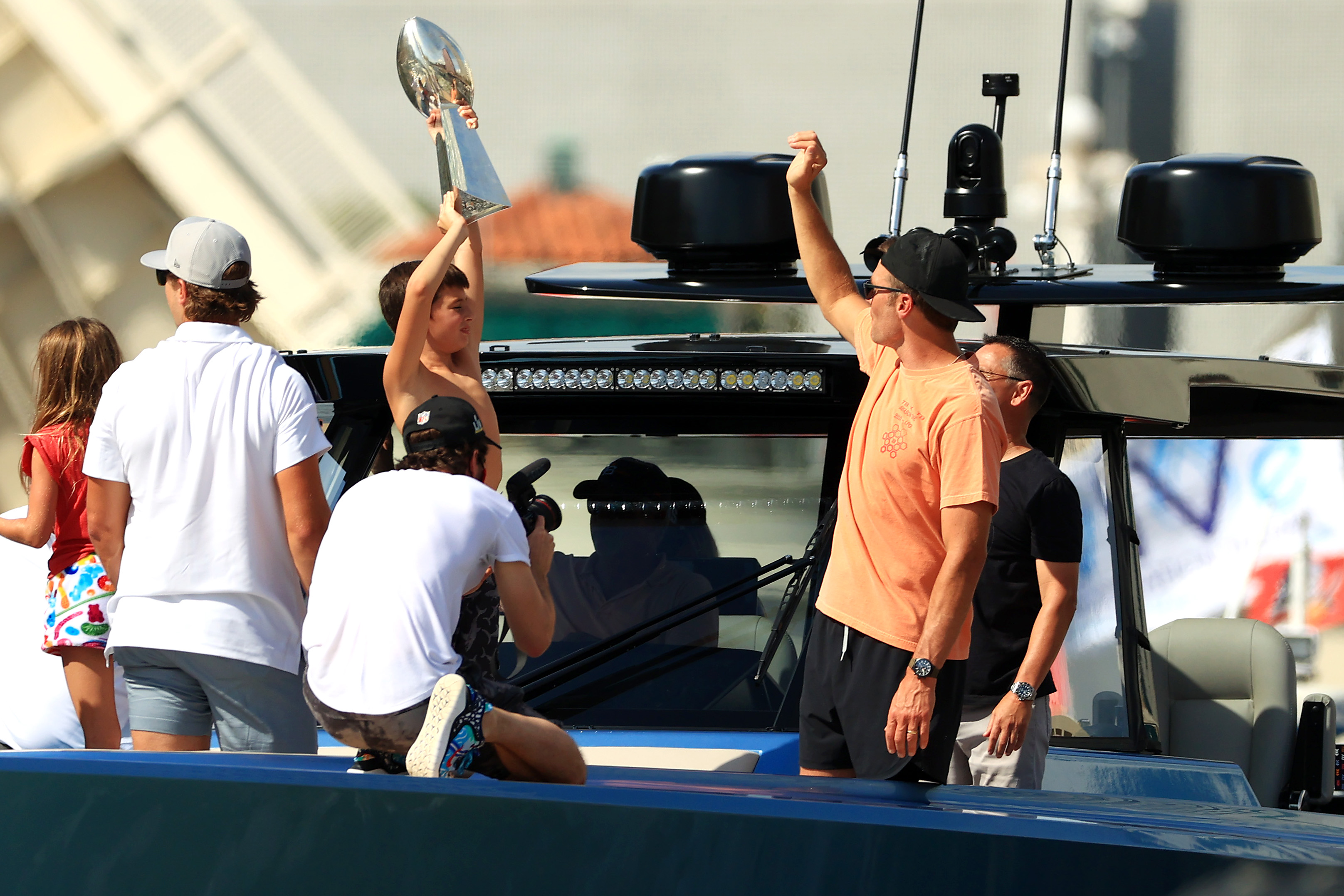 Tom Brady mocks his 'wobbly walk' after Super Bowl flotilla parade