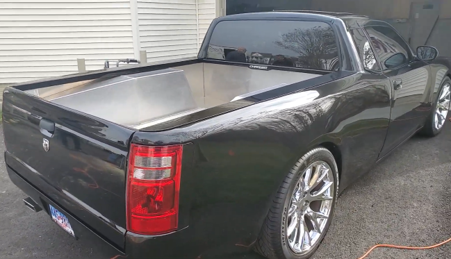 Car enthusiast converts Hemi V8-Powered Dodge Charger into a pickup truck.