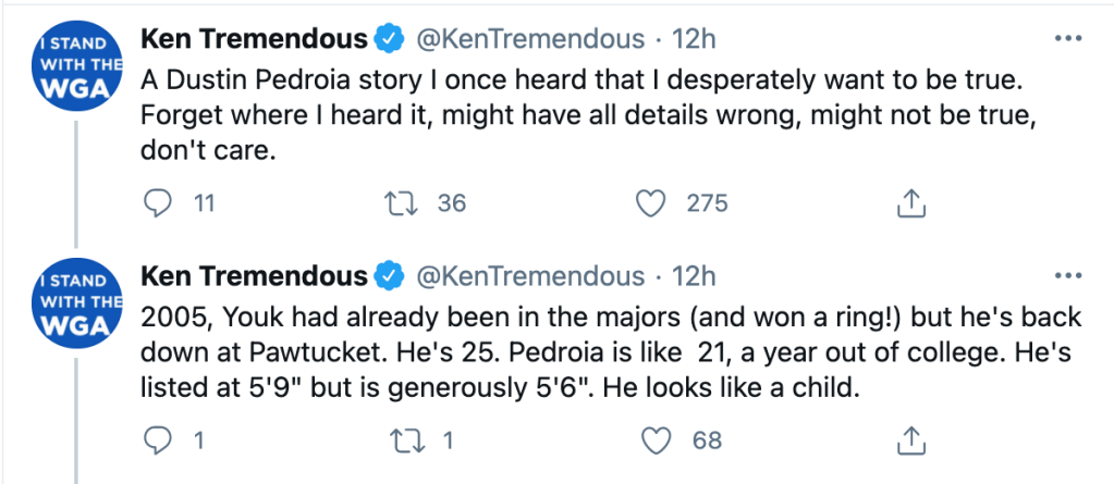 Dustin Pedroia Ken Tremendous minor leagues story