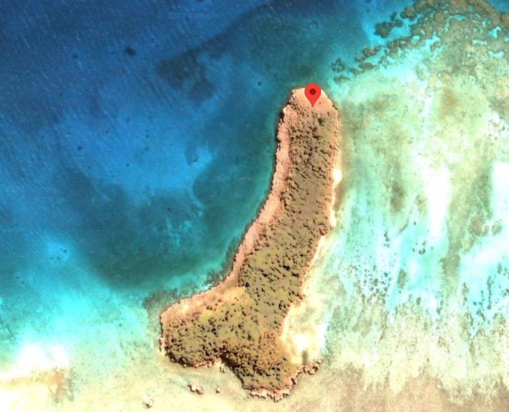 Dong shaped island on Google Maps
