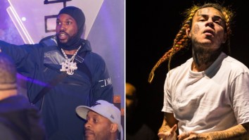 Rappers Meek Mill And Tekashi 6ix9ine Get Into Heated Confrontation And Nearly Brawl Outside Of Club