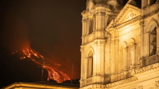 Italy’s Mt. Etna Volcano Is Spewing Lava And Lighting The Sky Up A Menacing Red