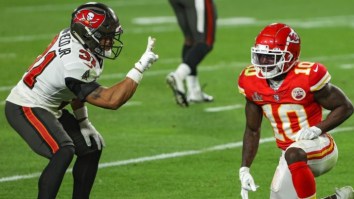 Fans Rip The NFL For Fining Bucs’ Antoine Winfield Jr. $7,850 For Mocking Tyreek Hill With Peace Sign During Super Bowl