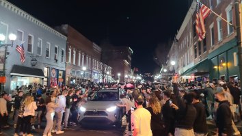 Ohio University Went Buck Wild, Crowd Surfed On Court Street To Celebrate The School’s March Madness Upset Win