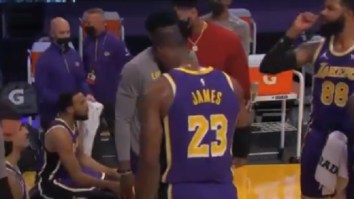 LeBron James And The Lakers Appear To Bust Out Weed Smoking Celebration On The Sideline Vs Hornets