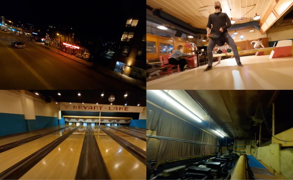 single shot drone bowling alley