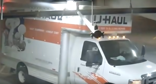 Driver Wrecks U-Haul Sprinkler System In Parking Garage