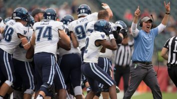 Step Aside Patrick Mahomes, Villanova’s QB Threw The Craziest Touchdown Pass Of All-Time While Falling Down