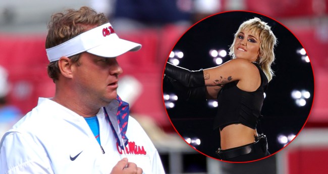 Lane Kiffin Shouts Out Miley Cyrus During Ole Miss Football Practice