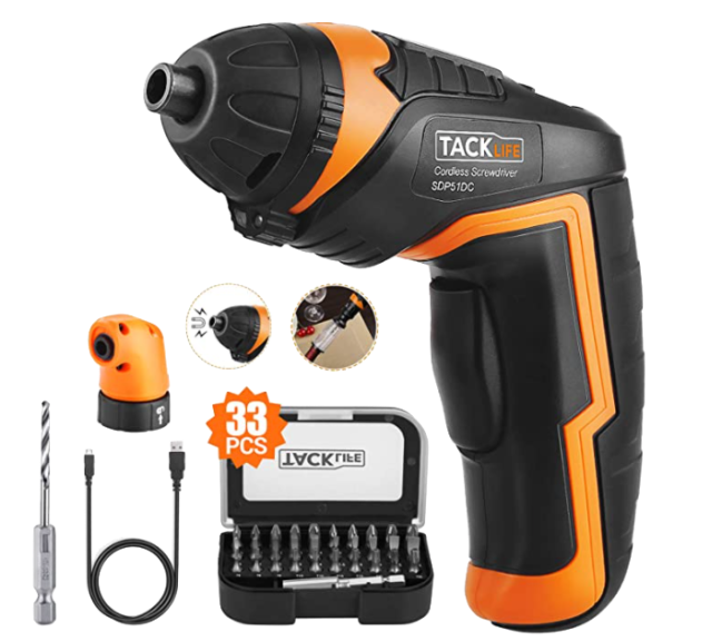 TACKLIFE Cordless Rechargeable Eletric Screwdriver