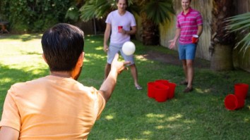 Giant Yard Pong Combines Cornhole With Beer Pong And It’s Your New Favorite Drinking Game