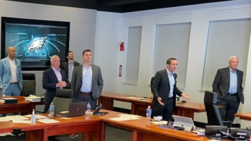 Things Get Awkward When Eagles’ Scout Tom Donahoe Looked Visibly Upset With GM Howie Roseman After Team Picked Milton Williams In The Draft