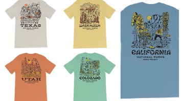 Rep America’s Iconic National Parks With These Vintage-Style Texas, Utah, Cali, And Colorado Tees