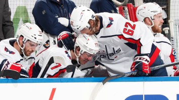 An Emotional T.J. Oshie Wipes Away Tears After Scoring Hat Trick In His First Game Since Father’s Death