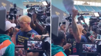 Floyd Mayweather Loses His Mind And Threatens To Kill Jake Paul For Snatching His Hat During Press Conference