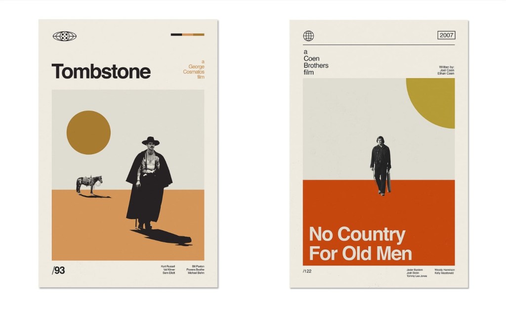 reimagined movie posters classics Big Lebowski Inglorious Basterds Tombstone