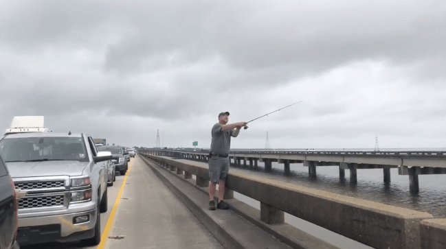 Louisiana Man Fishing Traffic