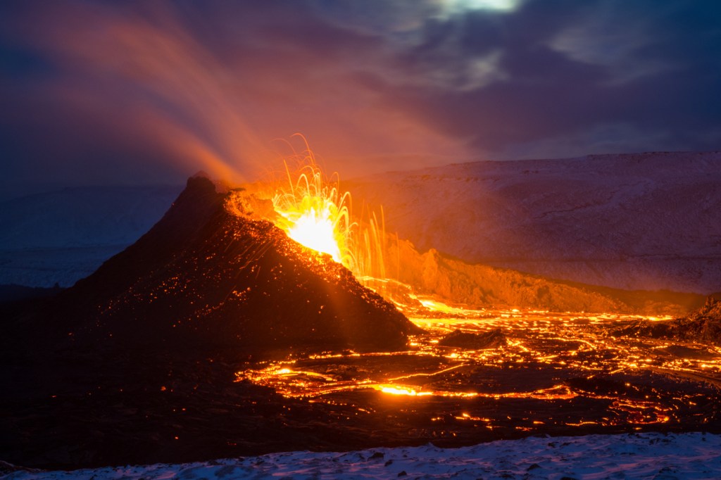 Fagradalsfjall volcano Iceland drone crashes into lava