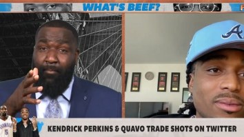 Things Get Awkward When ESPN’s Kendrick Perkins Confronts Rapper Quavo Live On ‘First Take’ Over Diss Lyric