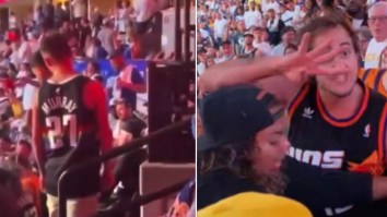 New Video Shows Two Nuggets Fans Pouring Beer On ‘Suns In 4’ Guy Before Getting Beat up