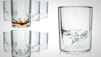 Check Out These Handblown Whiskey Glasses With A Topographic Impression Of Zion National Park