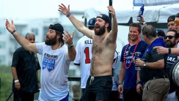 Pat Maroon Couldn’t Stop Hammering Beers And Dented The Stanley Cup At Tampa Bay’s Rowdy Boat Parade