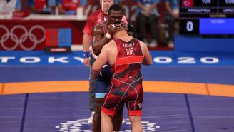 Kissing An Opponent On The Head In The Olympics Is The Ultimate Alpha Move, What The Games Are All About
