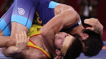 A Wrestler Bit His Opponent During The Olympic Semifinal And Left A Gnarly Bite Mark