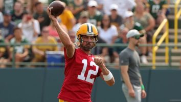 Aaron Rodgers Made A Ridiculous Throw At Training Camp And Reminded Everyone That He’s Still Got It