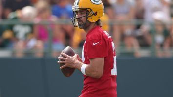 Aaron Rodgers Shows Off Insane Accuracy By Throwing Ball 45 Yards Into Net 3 Times In A Row During Packers Practice