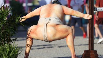 A Life-Sized Sumo Wrestler Statue’s Butt Is Scaring Horses At The Olympics, Wreaking Havoc In Equestrian