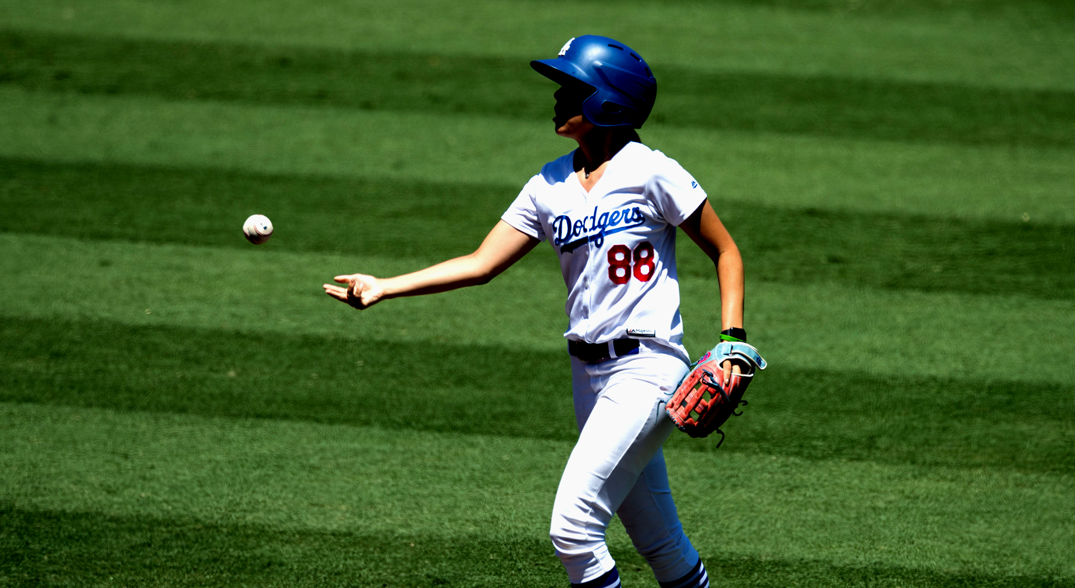 VIDEO: LA Dodgers' ball girl tackles pitch invader during crosstown rivalry  game