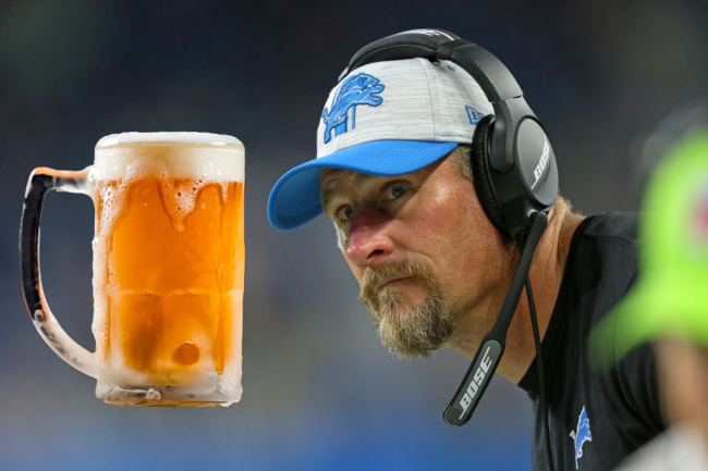 Dan Campbell Detroit Lions Beers Party
